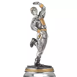 Silver and crystal flip glass "Man with a bottle" for 1 person