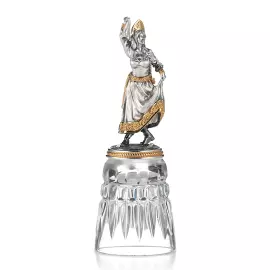 Flip glass made of silver and crystal "Dancer" for 1 person