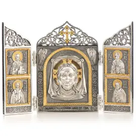 Складень из серебра "Спас Нерукотворный" Складень из серебра "Спас Нерукотворный"