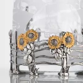 Соусник из серебра и хрусталя "Разгуляй"