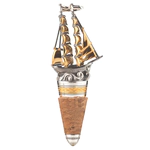 A set of silver corks "Scarlet Sails" on a stand