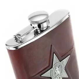 Фляга из кожи и серебра "Красная Звезда"