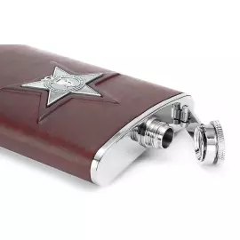 Фляга из кожи и серебра "Красная Звезда"