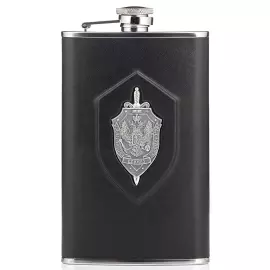 Фляга из кожи и серебра "ФСБ"