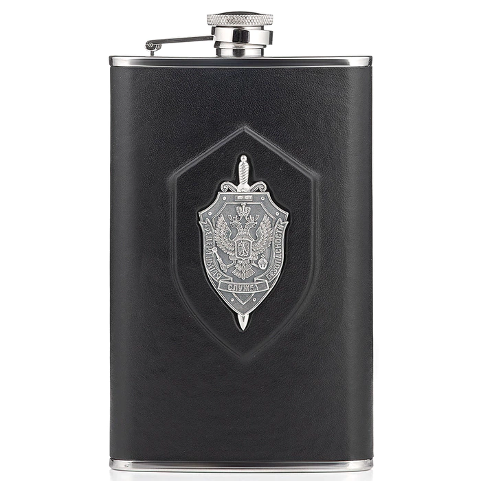 Flask made of leather and silver "FSB"