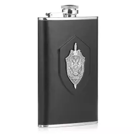 Фляга из кожи и серебра "ФСБ"