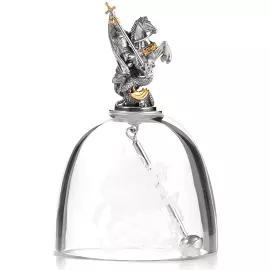 Хрустальный колокольчик "Георгий Победоносец" с серебром