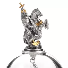 Хрустальный колокольчик "Георгий Победоносец" с серебром