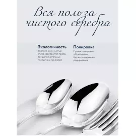 Серебряный набор для рыбы "Фаворит": нож, вилка, на 1 персону