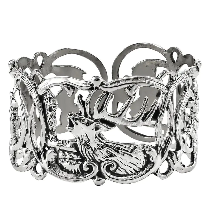 Set of silver napkin rings "Royal Hunt" for 6 people