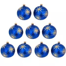 Set of 9 Christmas balls "Winter Holidays" in a musical painted box