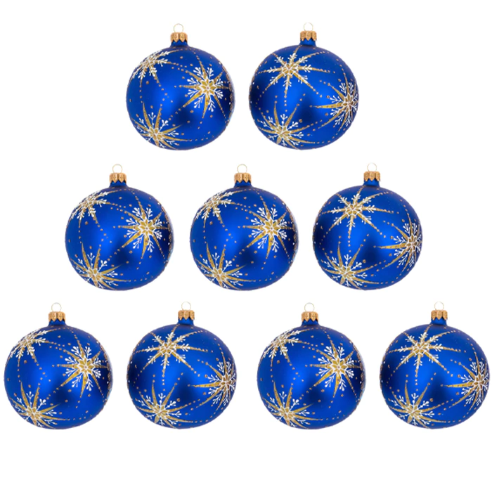 Set of 9 Christmas balls "Winter Holidays" in a musical painted box