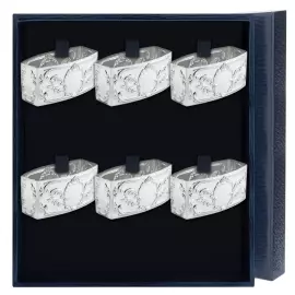 Набор серебряных колец для салфеток "Престиж" на 6 персон