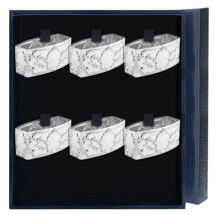Prestige Silver napkin rings set for 6 persons