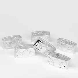 Набор серебряных колец для салфеток "Престиж" на 6 персон