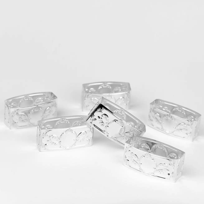Prestige Silver napkin rings set for 6 persons