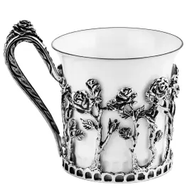 Rosalia porcelain and silver coffee set: spoon, cup, for 1 person