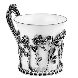 Rosalia porcelain and silver coffee set: spoon, cup, for 1 person