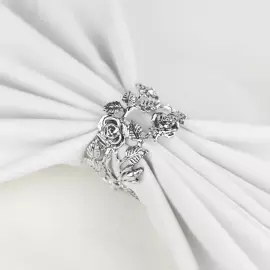 Набор серебряных колец для салфеток "Розалия" на 6 персон