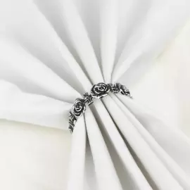 Набор серебряных колец для салфеток "Розалия" на 6 персон