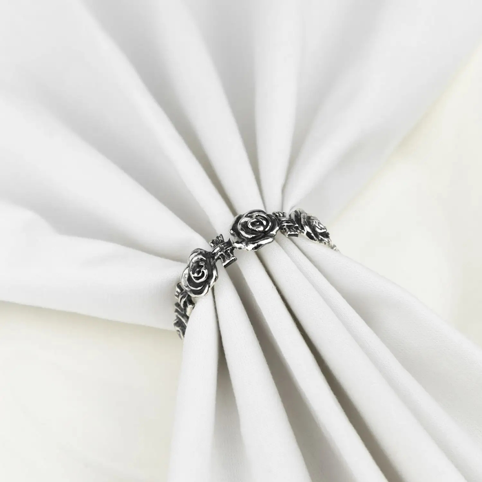 Set of silver napkin rings "Rosalia" for 6 persons