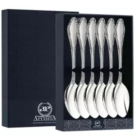 Set of Aphrodite silver teaspoons for 6 persons
