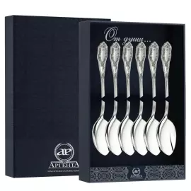 Набор кофейных ложек из серебра "№12" на 6 персон