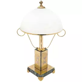 Лампа настольная "Статус" на подставке из змеевика, Златоуст