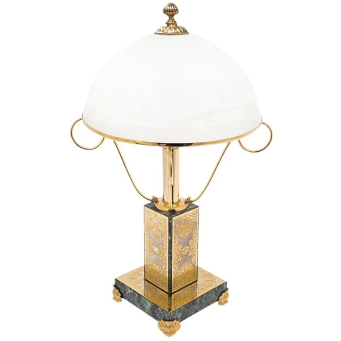 Table lamp "Status" on a stand made of a coil, Zlatoust