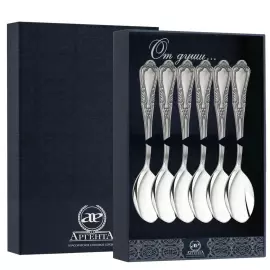 Набор кофейных ложек из серебра "№22" на 6 персон