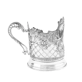 Silver Baroque cup holder for 1 person