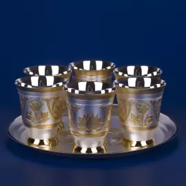 Набор серебряных бокалов для вина "Лотос. №3/С" на 6 персон