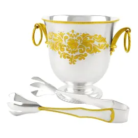 Серебряное ведро для льда "Версаль. №2" со щипцами