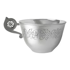 Чашка с блюдцем из серебра "Солнышко" на 1 персону