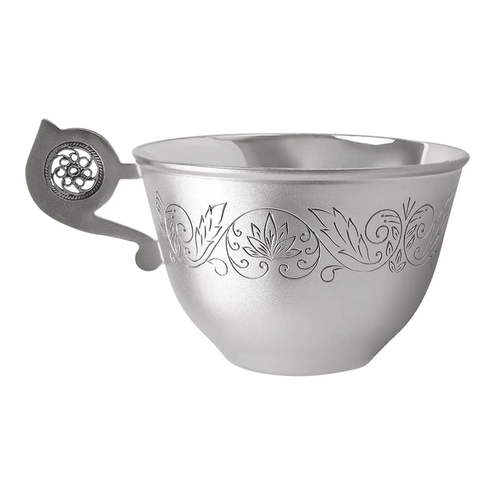 Silver cup and saucer "Sunny" for 1 person