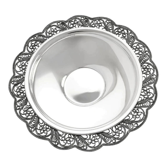 Silver cup and saucer "Sunny" for 1 person