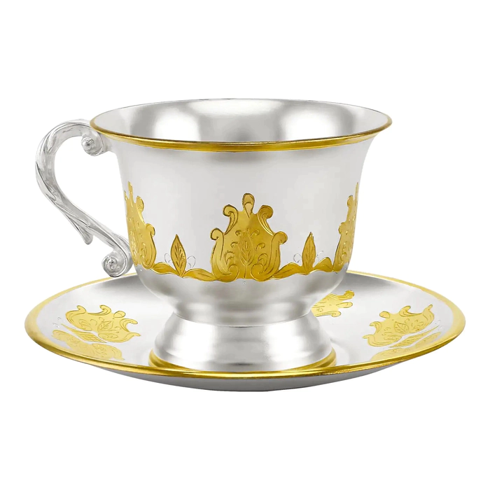 Silver cup and saucer "No. 11" for 1 person