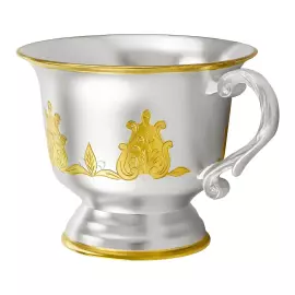 Чашка с блюдцем из серебра "№11" на 1 персону