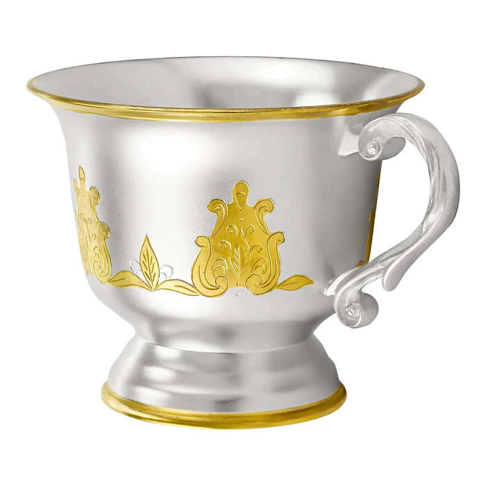 Silver cup and saucer "No. 11" for 1 person