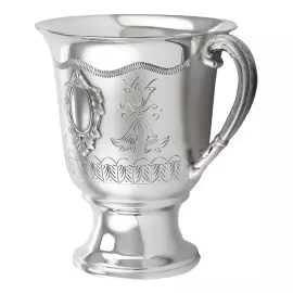 Чашка с блюдцем из серебра "№12" на 1 персону