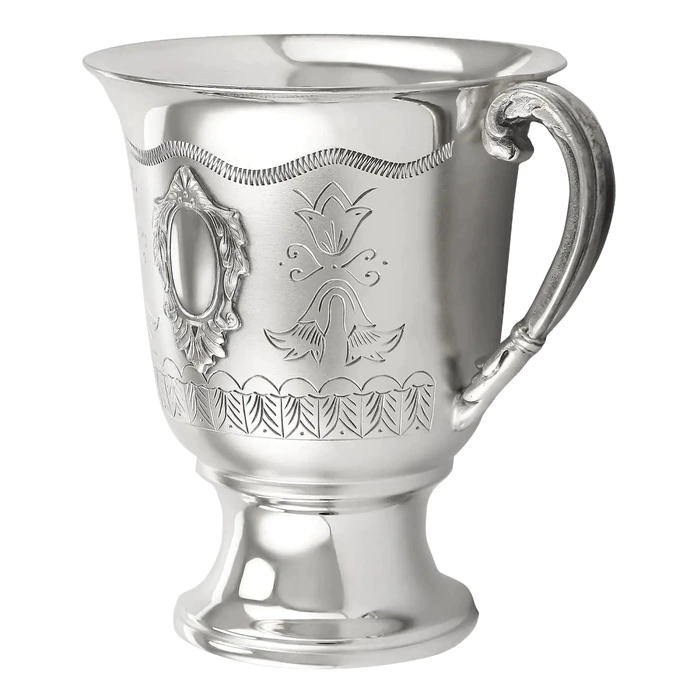Silver cup and saucer "No. 12" for 1 person