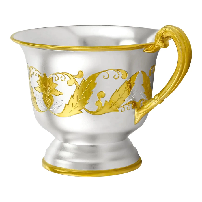 Silver cup and saucer "No. 16" for 1 person