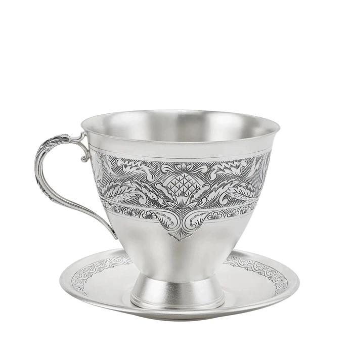 Silver cup and saucer "No. 20. Riviera" for 1 person