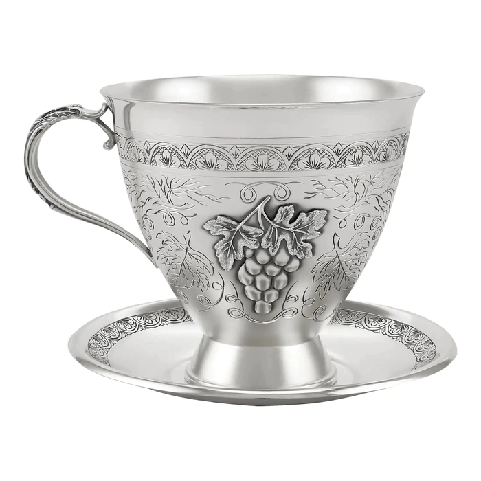 Silver cup and saucer "No. 22" for 1 person
