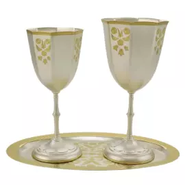 Набор бокалов из мельхиора "№28" с серебрением, на 2 персоны