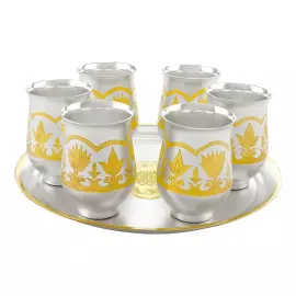 Набор бокалов для вина из мельхиора "№35" с серебрением, на 6 персон