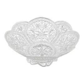 Ваза для фруктов из мельхиора "Маргарита" с посеребрением