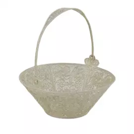 Ваза для фруктов из мельхиора "Корзинка" с посеребрением