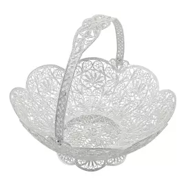 Ваза для фруктов из мельхиора "№40" с посеребрением