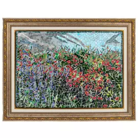 Author's mosaic painting "Steppe flowers"